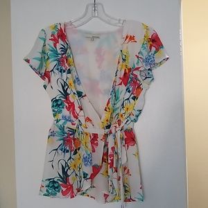 Floral Wrap Blouse